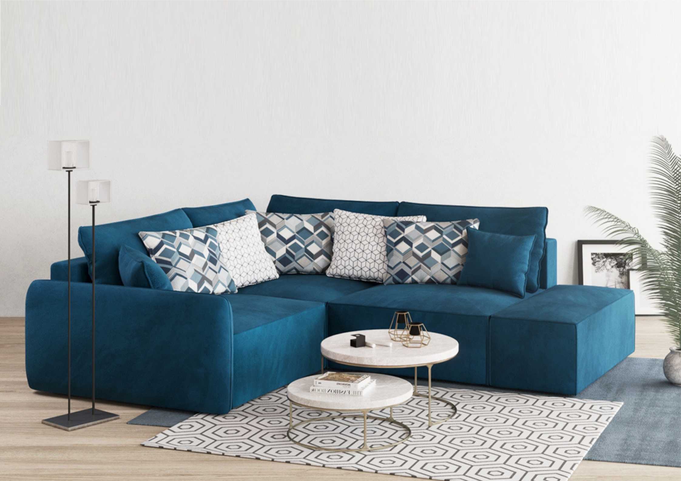 Modułowy narożnik z pufą